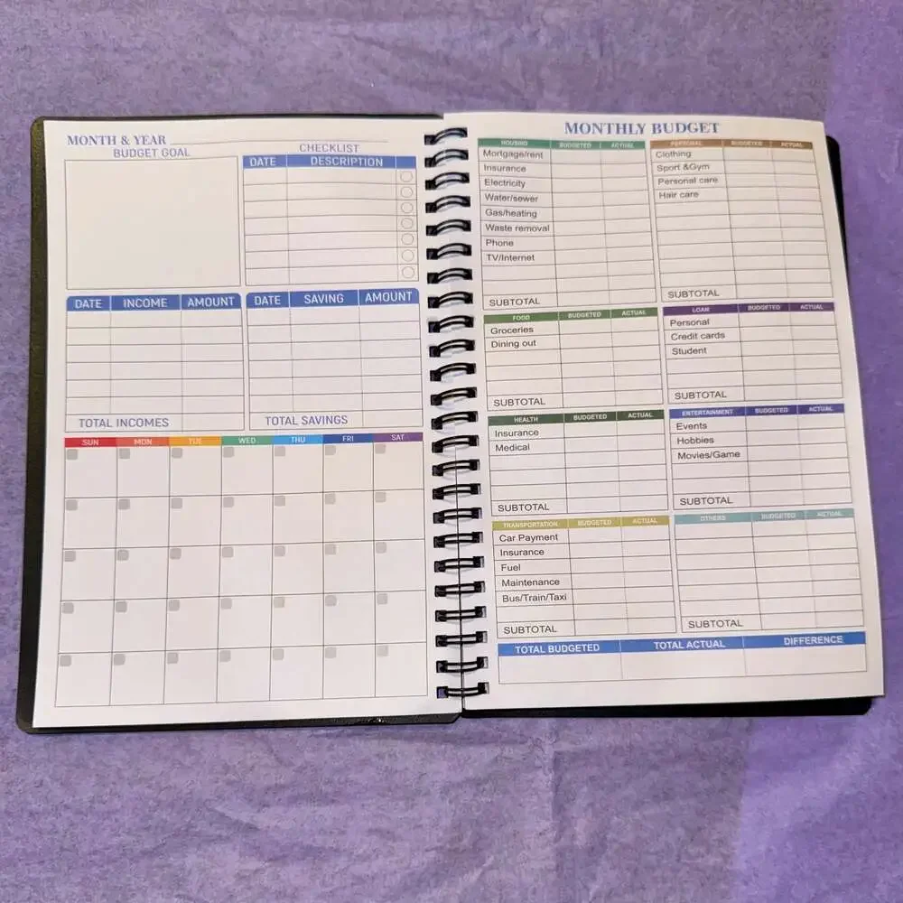 Budget Planner Spiral Notebook Monthly Budget Expense Debt Tracker